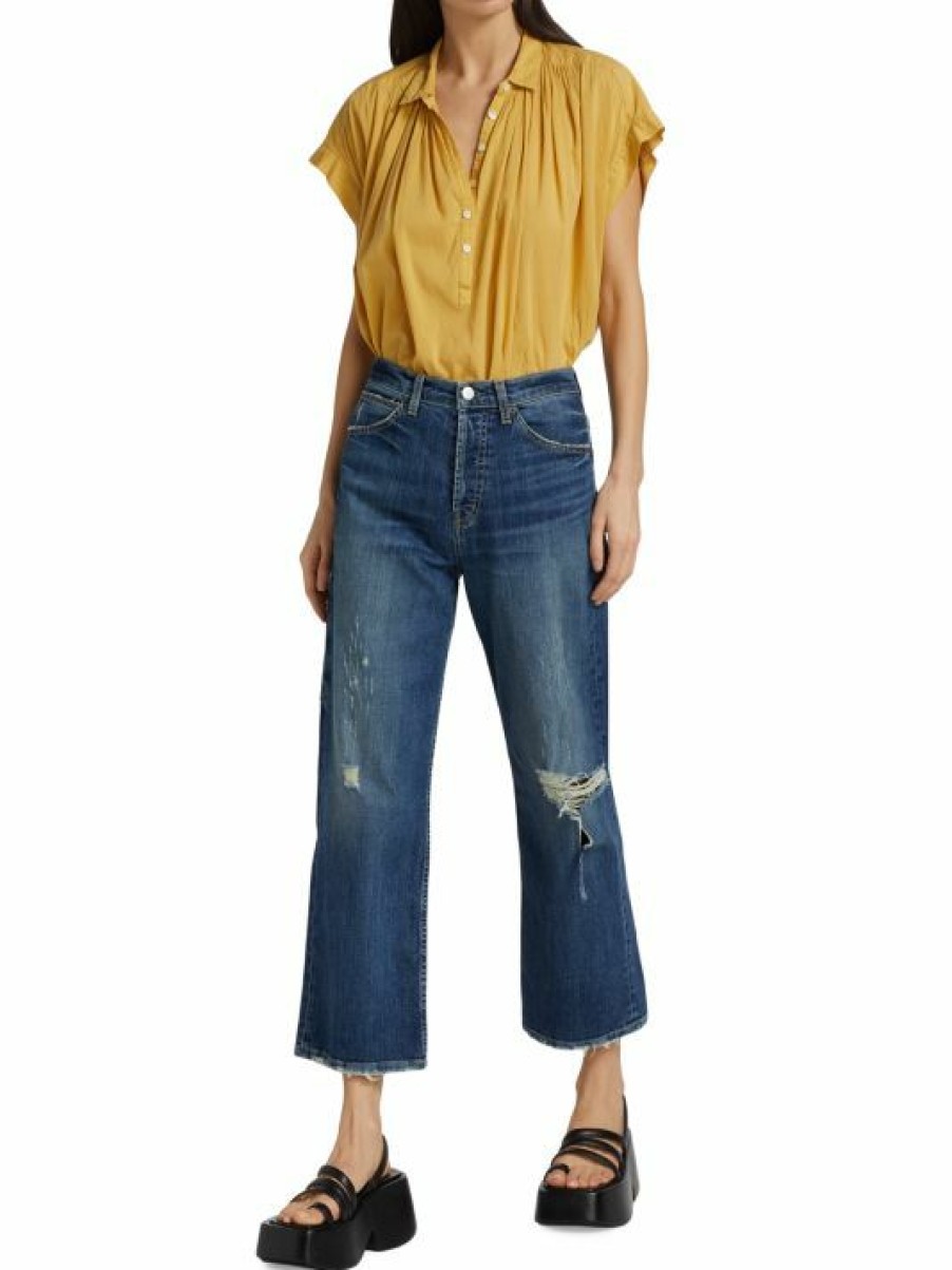 * Nili Lotan Violette High-Rise Stretch Wide Crop Jeans | Jeans