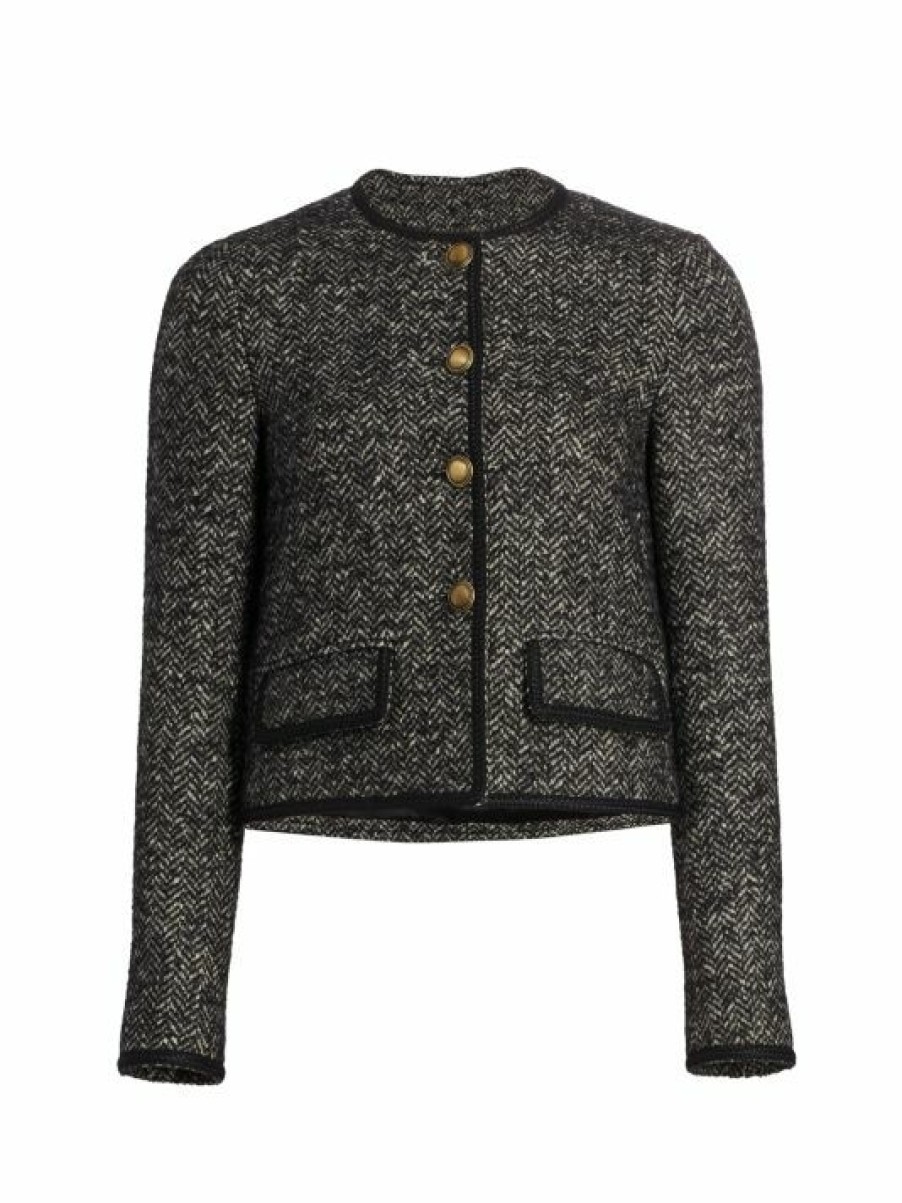 * Nili Lotan Aubrey Cropped Houndstooth Jacket | Coats & Jackets