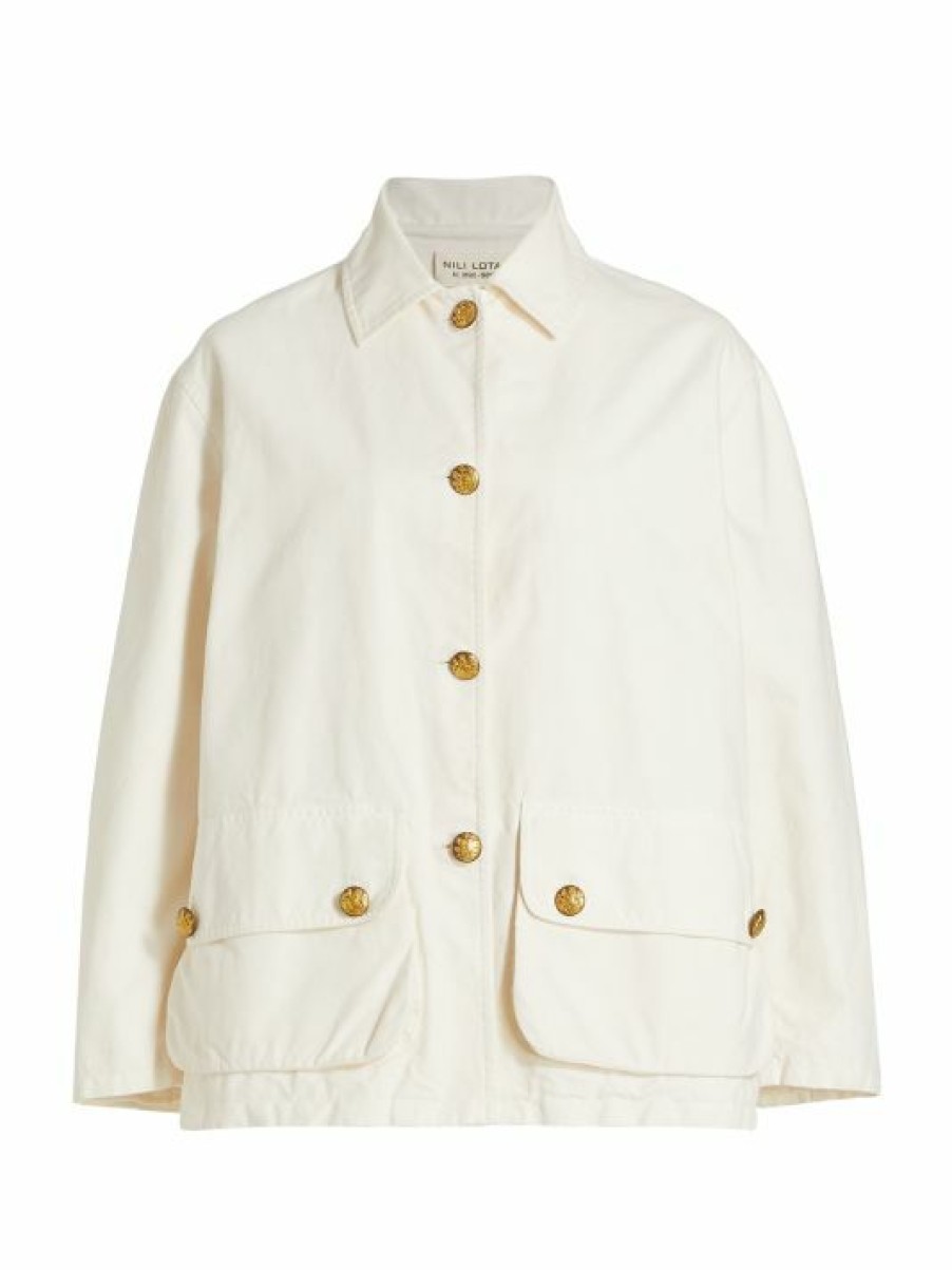 * Nili Lotan Connor Boxy Canvas Jacket | Coats & Jackets