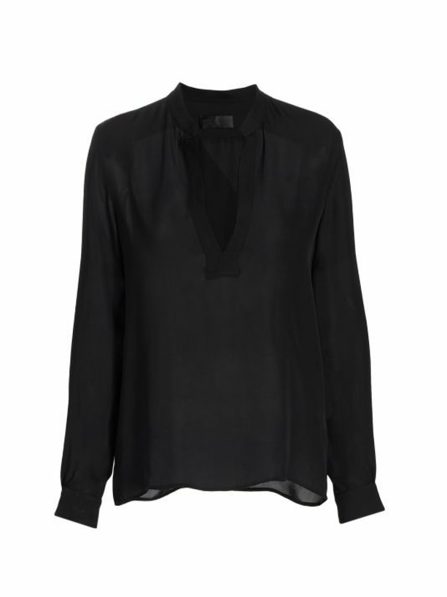 * Nili Lotan Yvette Silk Georgette Blouse | Tops