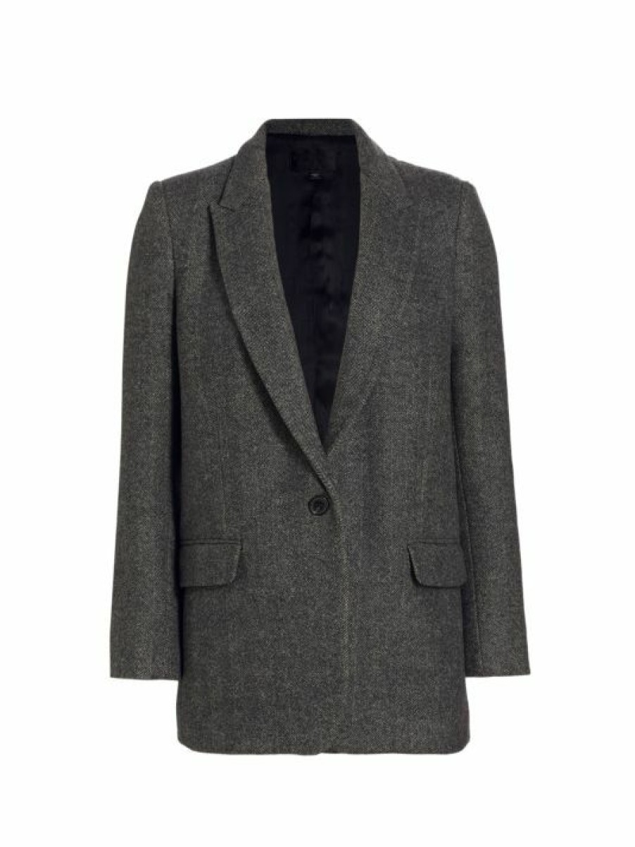 * Nili Lotan Diane Single-Breasted Herringbone Blazer | Coats & Jackets