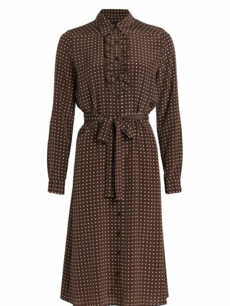 * Nili Lotan Sasha Belted Polka-Dot Shirtdress | Dresses