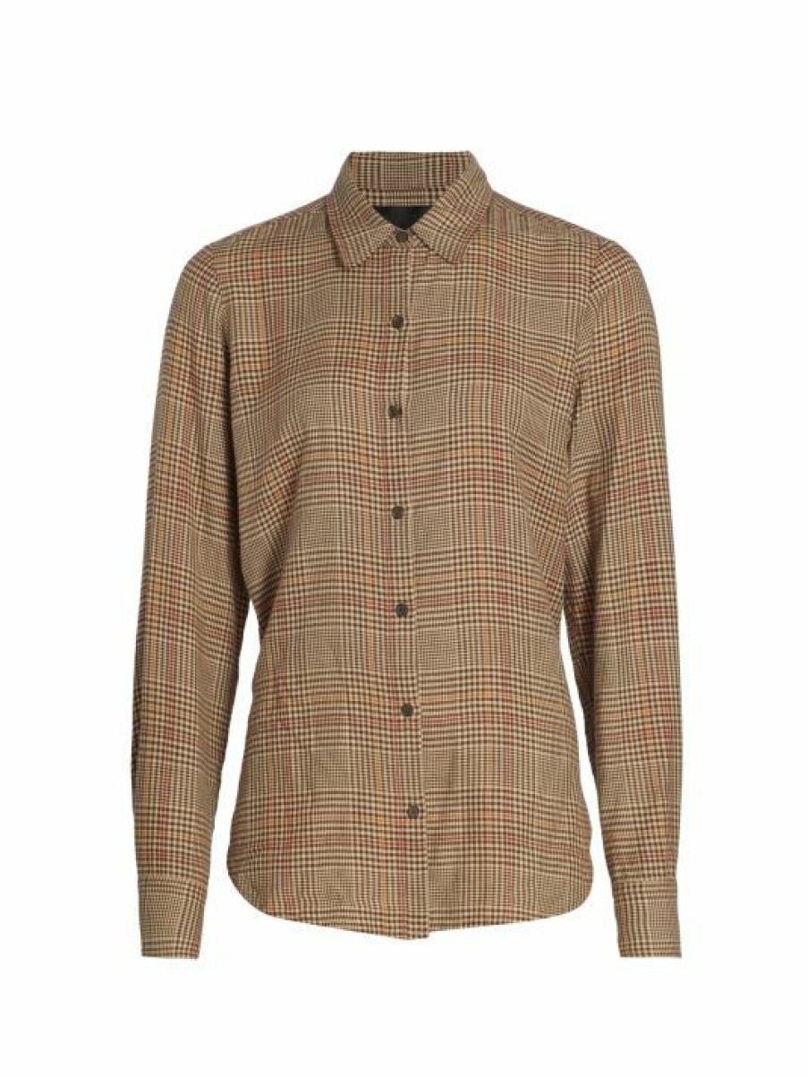 * Nili Lotan Libby Plaid Button-Front Shirt | Tops