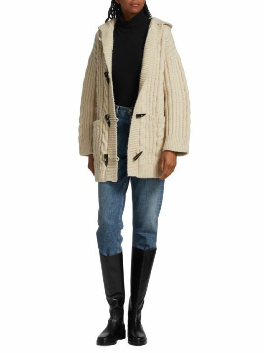 * Nili Lotan Hansel Hooded Cable-Knit Cardigan | Sweaters