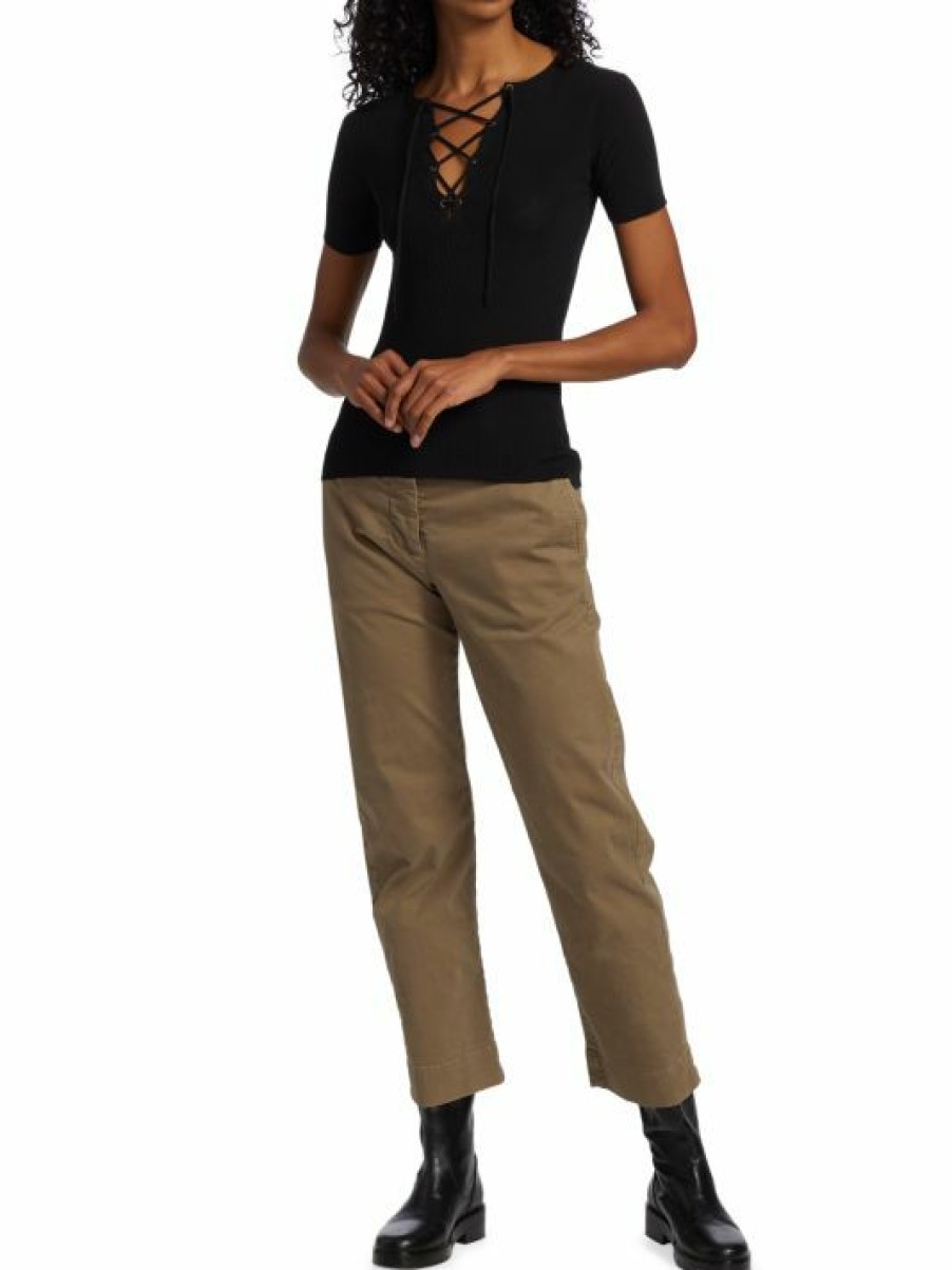 * Nili Lotan Tomboy Straight-Leg Cropped Pants | Pants