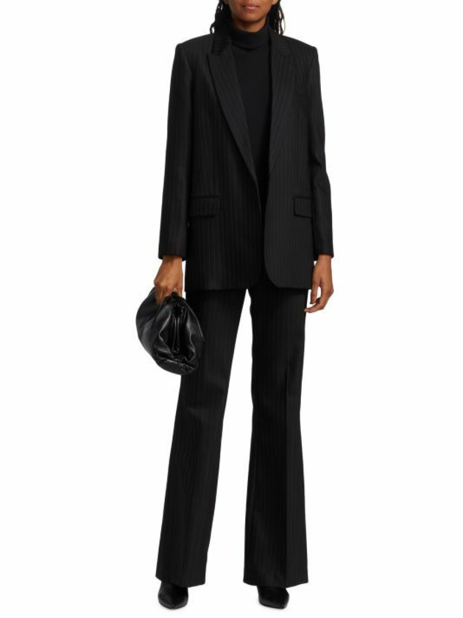 * Nili Lotan Diane Single-Breasted Pinstriped Blazer | Coats & Jackets