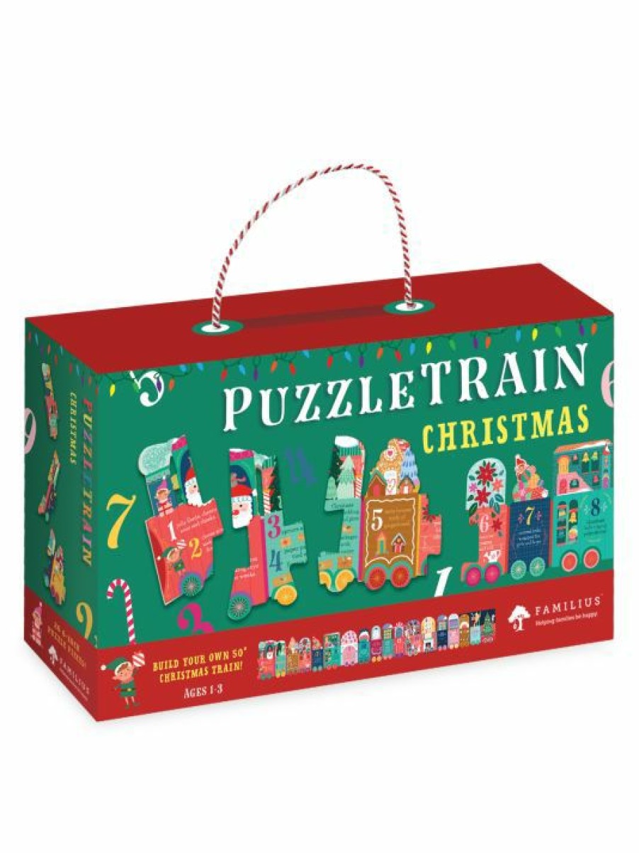 * Workman Publishing 26-Piece Christmas Puzzle Train For Kids | Toys & Books